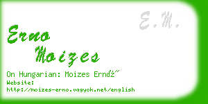 erno moizes business card